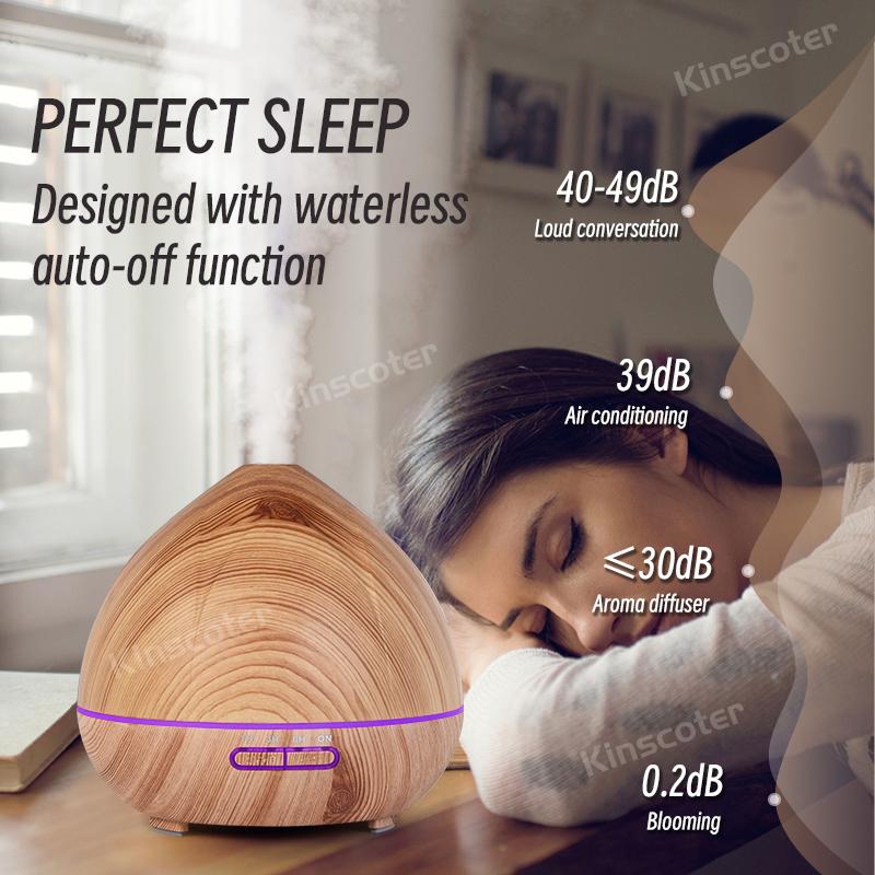 Aromatyczny dyfuzor olejków eterycznych 400ml ziarno drewna ultradźwiękowy chłodna mgła cichy nawilżacz z pilotem