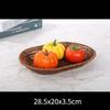 Neue Härte Rattan Weide Geflochtene Servierkörbe Handgeflochten Khaki Brot Obst Gemüse Korb mit Griff 10 Stile Pizza Tablett
