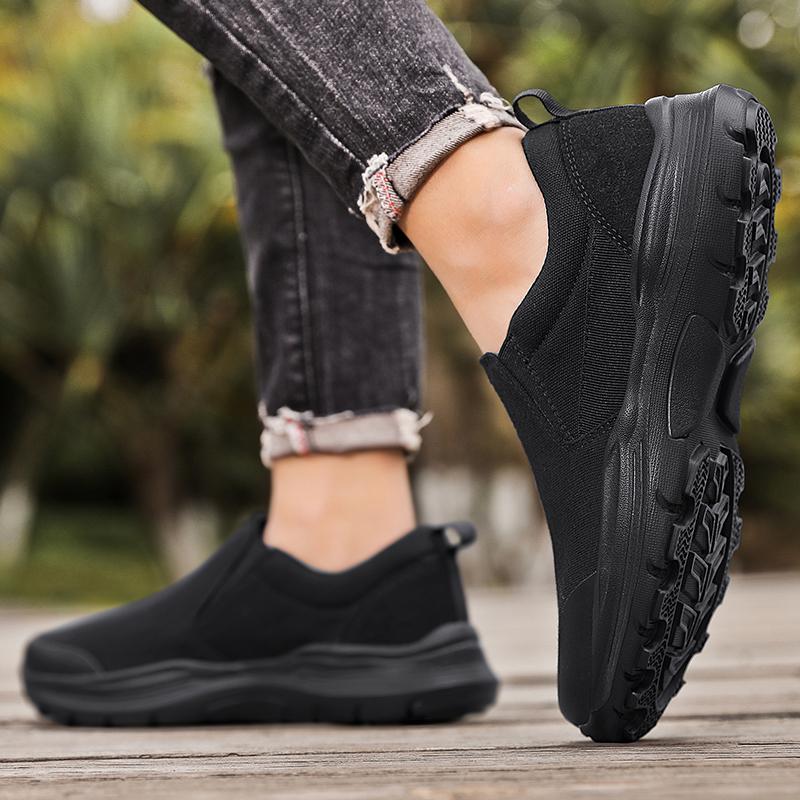Men’s Outdoor Canvas Shoes Sneakers Driving Shoes Black Casual Plus Size  Slip On Wide Head Shoes for Farther