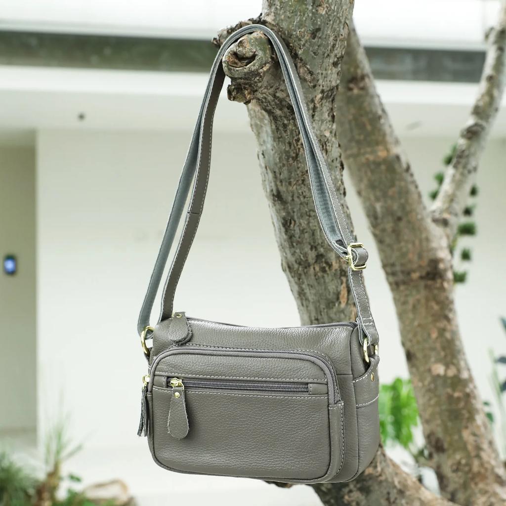 Women's Full-Grain Leather Underarm Crossbody Bag – Lightweight Versatile Mini Purse Multi-Color for Work Office Party & Travel