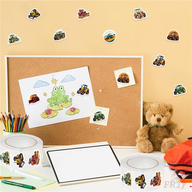 500Pcs/Roll Farm Tractors Kids Rewards Stickers - DIY Scrapbooks Album Decor Sealing Label Decals