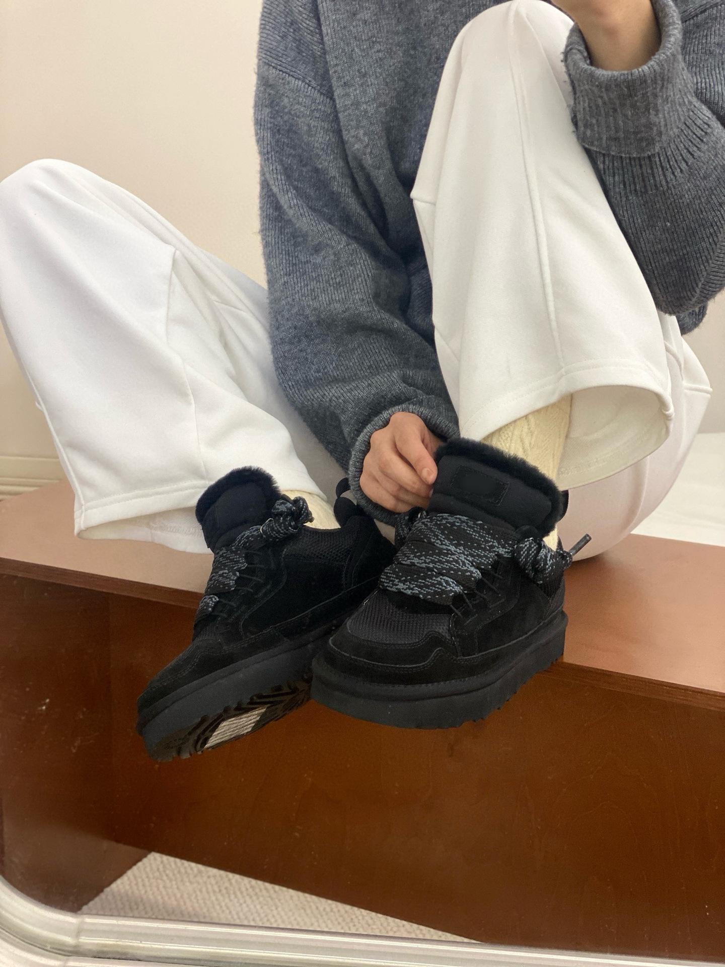 

Нові низькі черевики Mel для пари з інтегрованої овчини, повсякденні вовняні черевики Mel з низьким халявом для жінок, Hyland snow 44 чорний