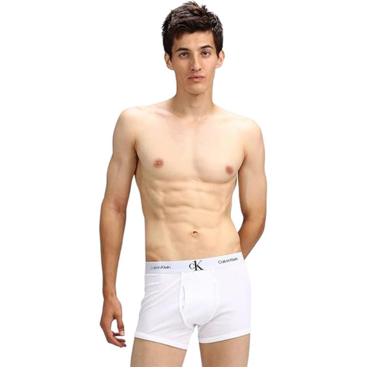 Calvin Klein One Gravity Band SS23 Waist Logo Jacquard Boxer Shorts Men underwear White NB3307-100