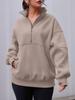 Autumn/Winter European & American Women's Pocket Half-Zip Loose Spliced Stand-Up Collar Fleece Sweatshirt