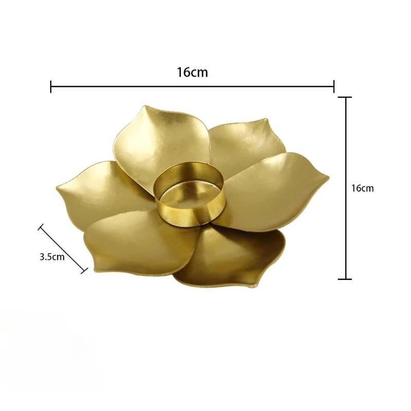 Creative Home Decor Metal Lotus Candlestick Aromatherapy Candle Stand Candle Tray Candle Cup Personalized Ornament Handicraft