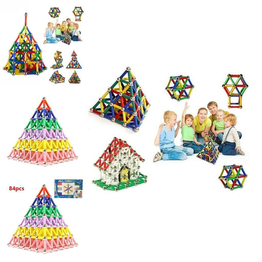 Lebendiges Magnetisches Bausteine-Stäbe Set Für Kinder Pädagogisches Geschenk Spielzeugset