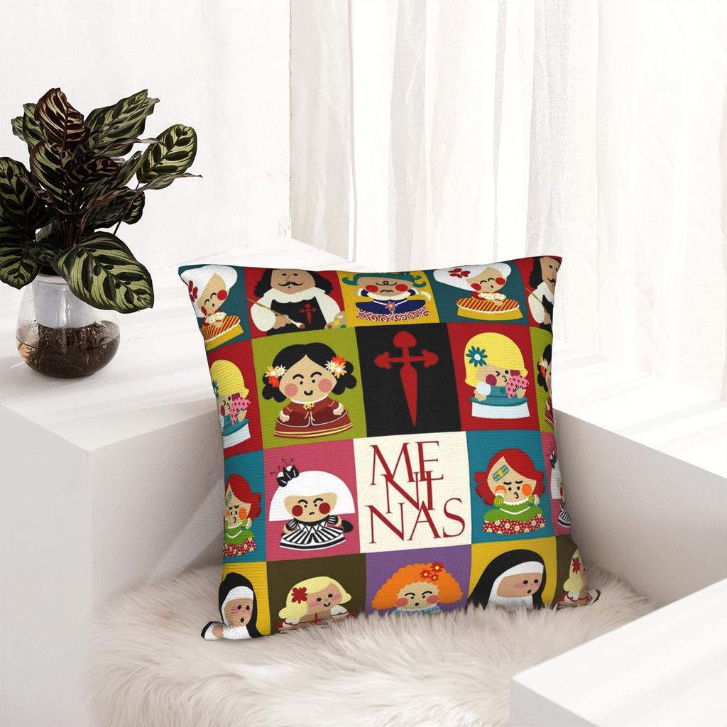 Soft Las Meninas Velazquez Art Pillowcase Polyester Cushion Cover Gift The Maids of Honour Pillow Case Cover Home Square