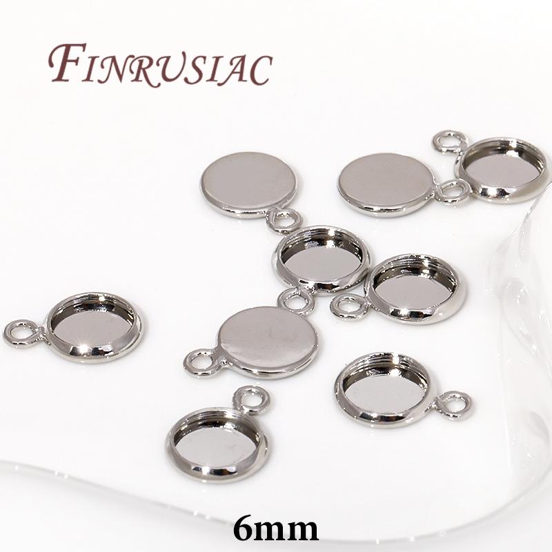 6/8/10mm Cabochon Base Tray Bezels Blank Setting For DIY Blank Pendant Trays Supplies For Jewelry Making Accessories