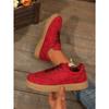 Fashion Women's Sports Shoes Tennis Running Canvas Casual Basket Skateboard Spring Autumn Round Toe Red Ladies Flats Barefoot Sneakers