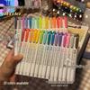 Double-ended Retro Color Fluorescent Marker Pen, Macaron Pastel Highlighter for Notebooks