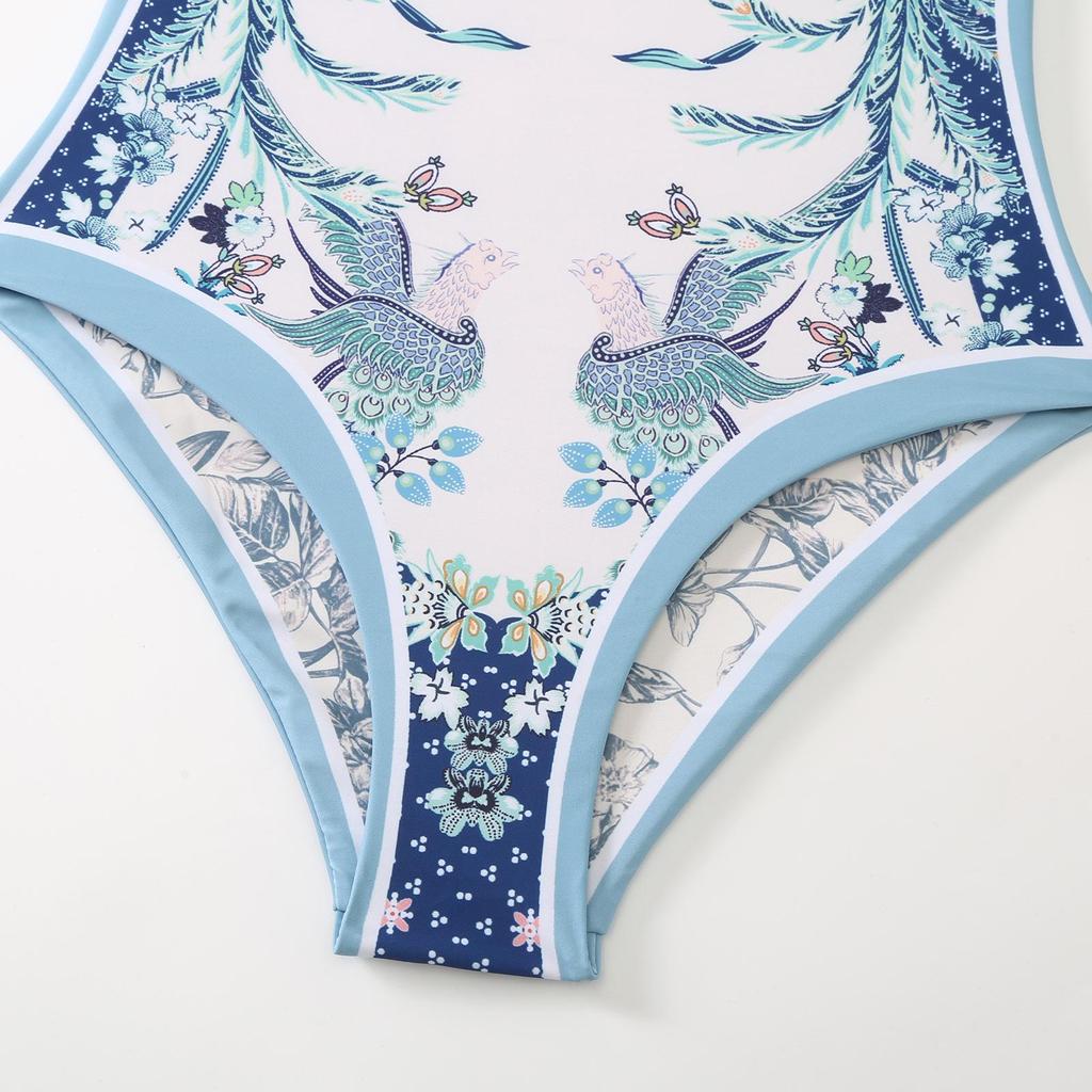 2023 European & American Retro French Double-Sided Swimsuit Set: One-Piece & Bikini