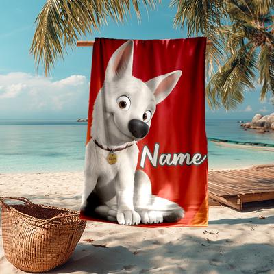 Custom Name Ultra-Soft Beach Towel with Bolt Theme,Ideal for Pool - Camping, Diving - Perfect Travel Essential, Vibrant Beach Towel.
