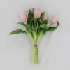 Latex Silicone Soft Rubber Tulip - 28CM Five-Headed Realistic Flower (3 Blooms, 2 Buds) Simulation Ornament