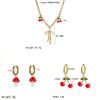 Stainless Steel Fruit Necklace For Women Summer Fashion Jewelry With Resin Pendant