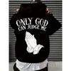 Men's "Only God Can Judge Me" Hoodie Streetwear with Praying Hands Graphic Inspirational Pullover for Casual Wear Style