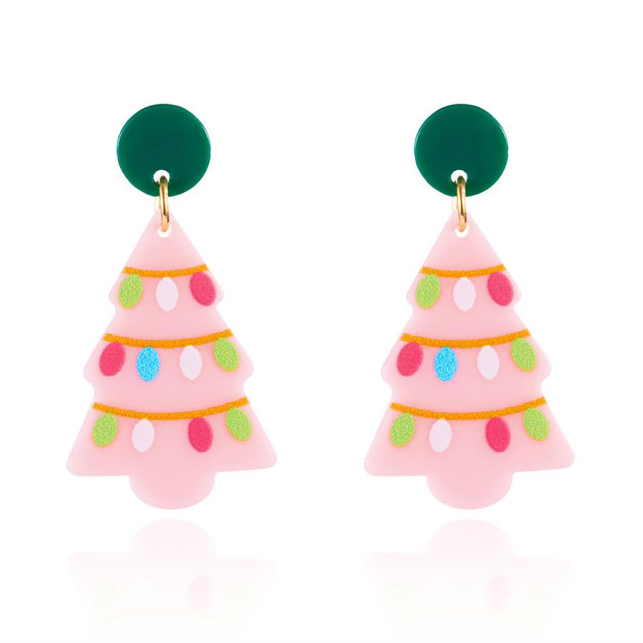 Noter New 5 Styles Women Christmas Pendant Earrings Green Red Pink Tree Charm Best Friend Jewelry Perfect Gift For Girlfriend