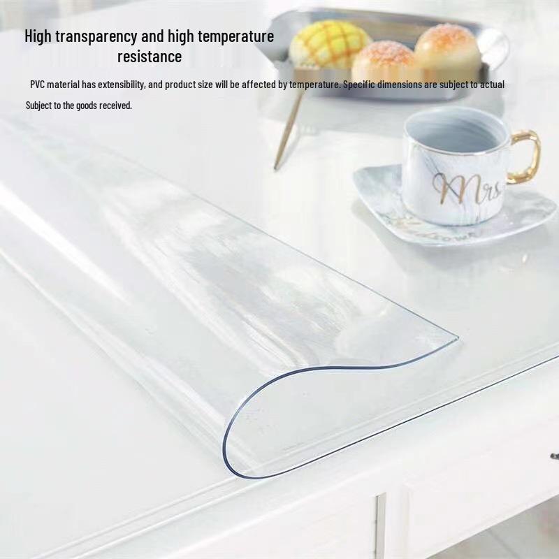 Clear PVC Heat-Resistant Table Mat, Anti-Scald, Soft Glass Tablecloth, Waterproof, Oilproof Protective Mat