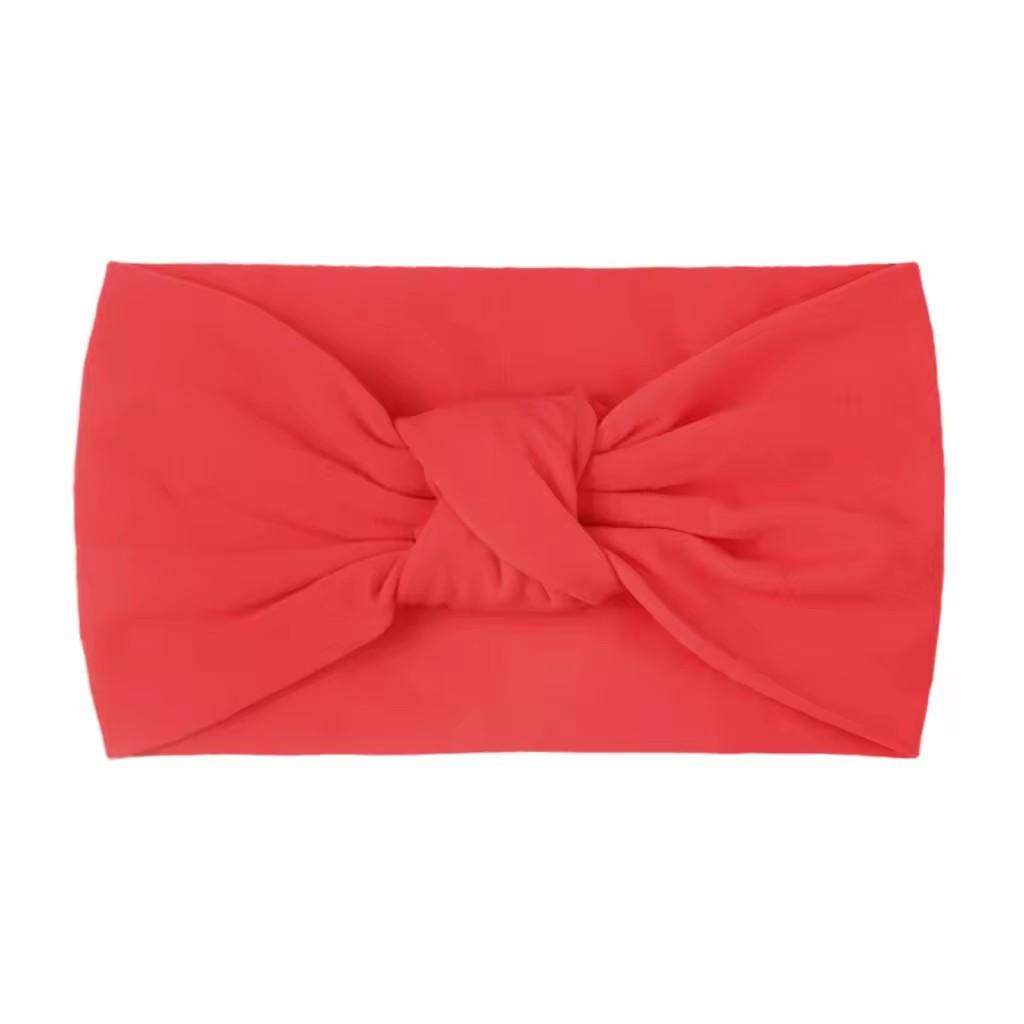 Unisex dětská čelenka s uzlem/Nylonový turban 13-24 měsíců Elastická omyvatelná ekologická pomůcka pro kojence a batolata