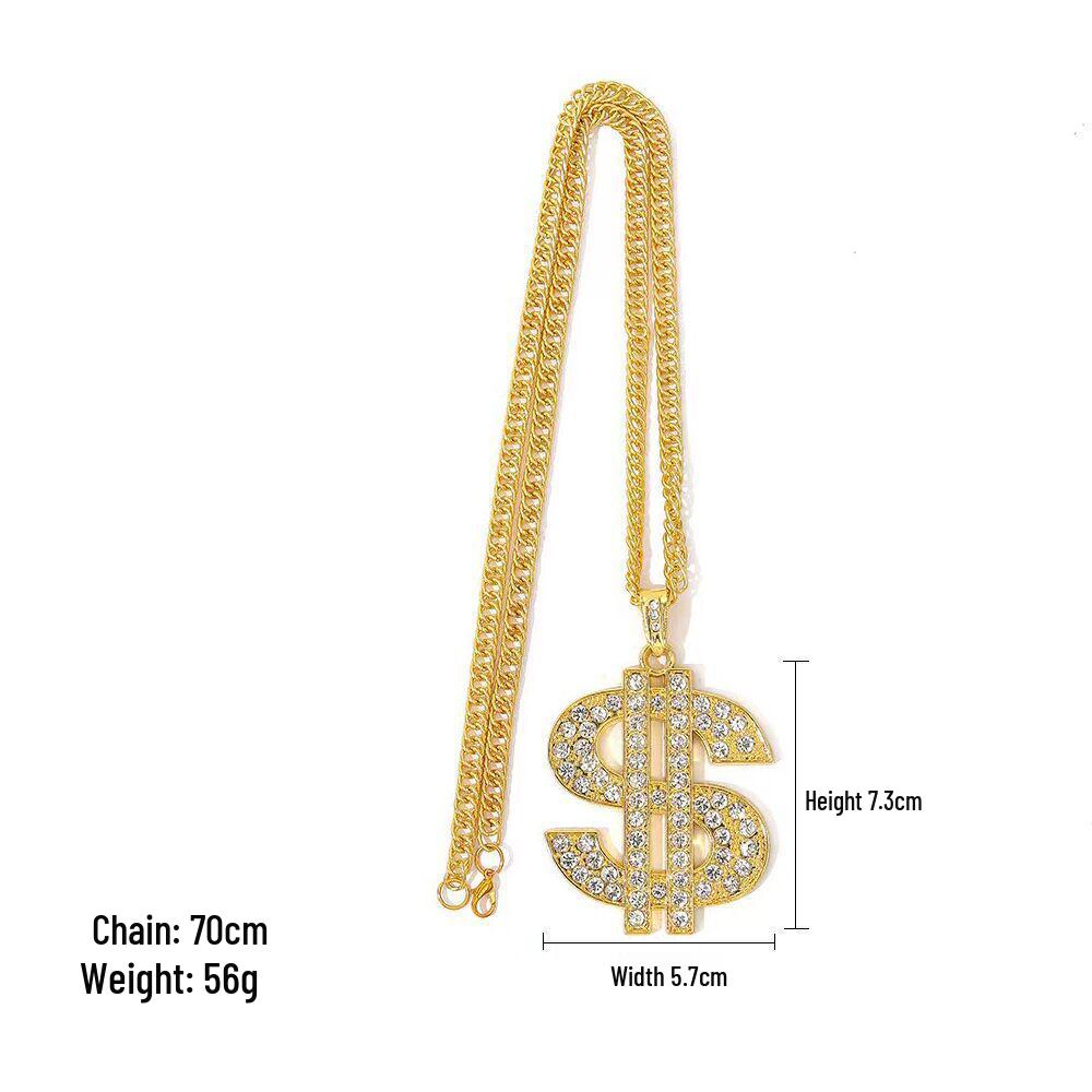 Douyin Hip-Hop Plastikhalsband: Överdrivet guldkedja för sociala medier-stil