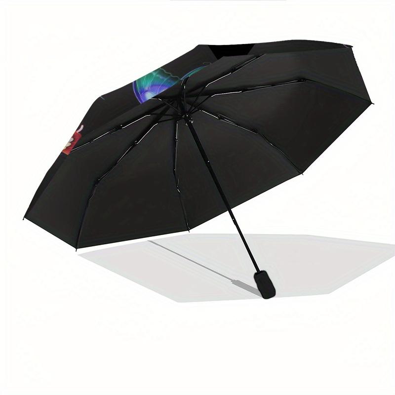 Colorful Butterfly Wallpaper for iPhone, HD Quality DesignUmbrella, Cute Umbrella with Cute Design, Portable 3-Fold Compact Umbrella for Men & Women,