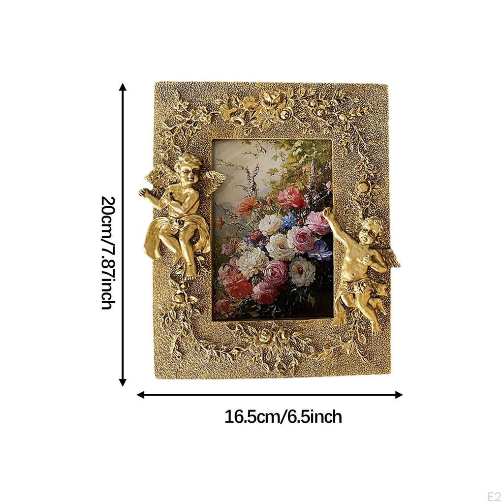 Ornate Picture Frame, European Photo Frame Ornament Tabletop Wall Hanging Holder for Bedroom