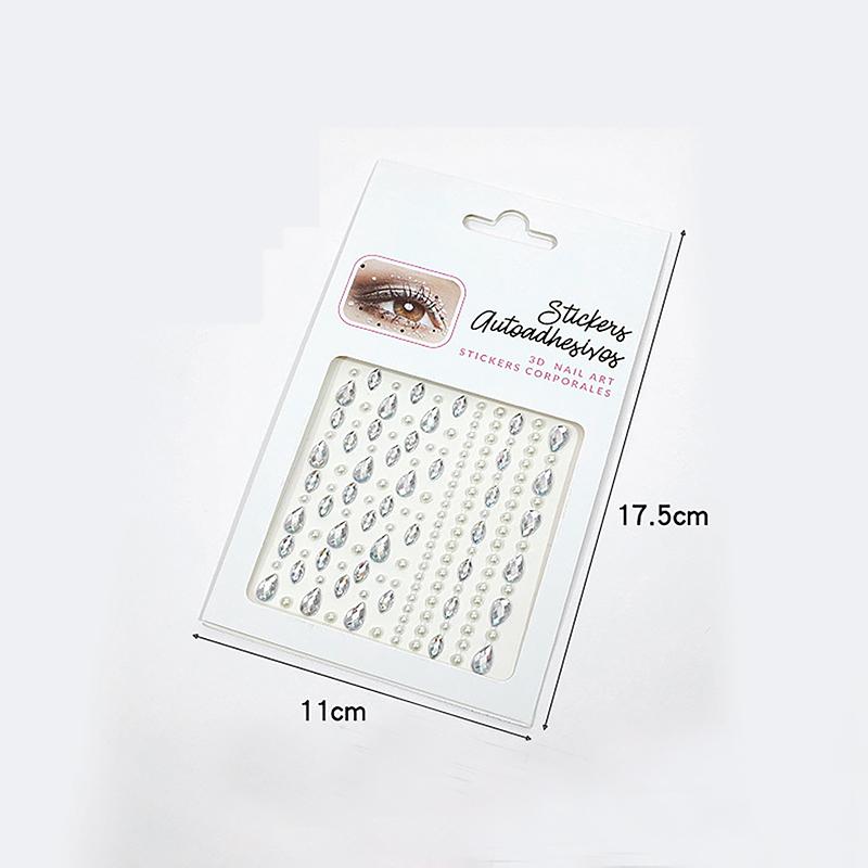 1Sheet Eye Body Face Gems Jewels Pearl Rhinestone Stickers Self Adhesive Crystal Rainbow Makeup Diamonds Face Decoration Sticker