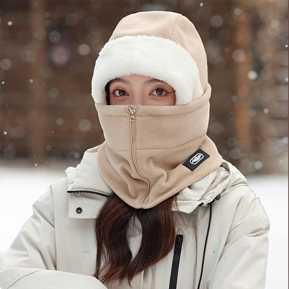 Winter Warm Women Beanies Cap Thickened Integrated Cap Scarf New Lei Feng Cap  Autumn Winter