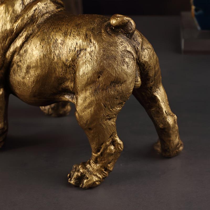 Golden Animal Series Ornament Toys: Simulated Pet Dog Decor for Living Rooms