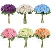 12PC/Bundle Silk Hydrangea Flowers Bridal hand Bouquet Retro Table Vase Flower Decor for Wedding Decora Room Balcony DIY Bouquet