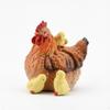 Hen Figurine with Chicks Farmhouse Outdoor Fowl Garden Statue for Gardeners,