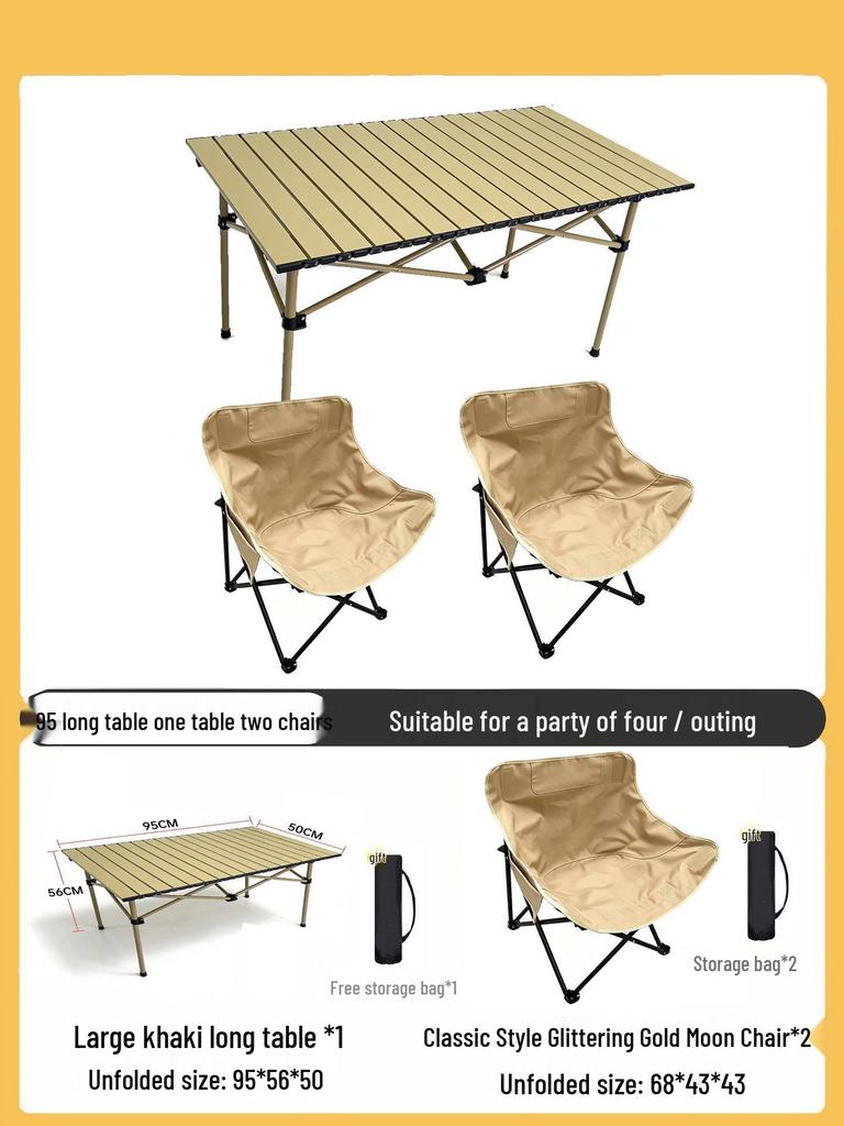 Moon Chair Set: Portable Outdoor Folding Chairs & Fishing Stool (3-Piece)