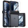 For Motorola Razr 50/60 Case, Hinge Protection, Built-in Screen Protector, Wireless Charging, Shockproof, Slim Rugged Protective Phone Case-Black