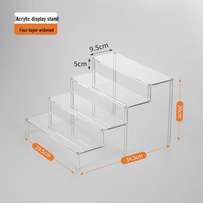 Acrylic Tiered Display Stand for Figurines and Blind Box Dolls - Transparent Home Organizer