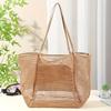 Beach Nylon Mesh Tote Bag, Casual Foldable Shoulder Backpack, Suitable for Beach Picnic and Vacation