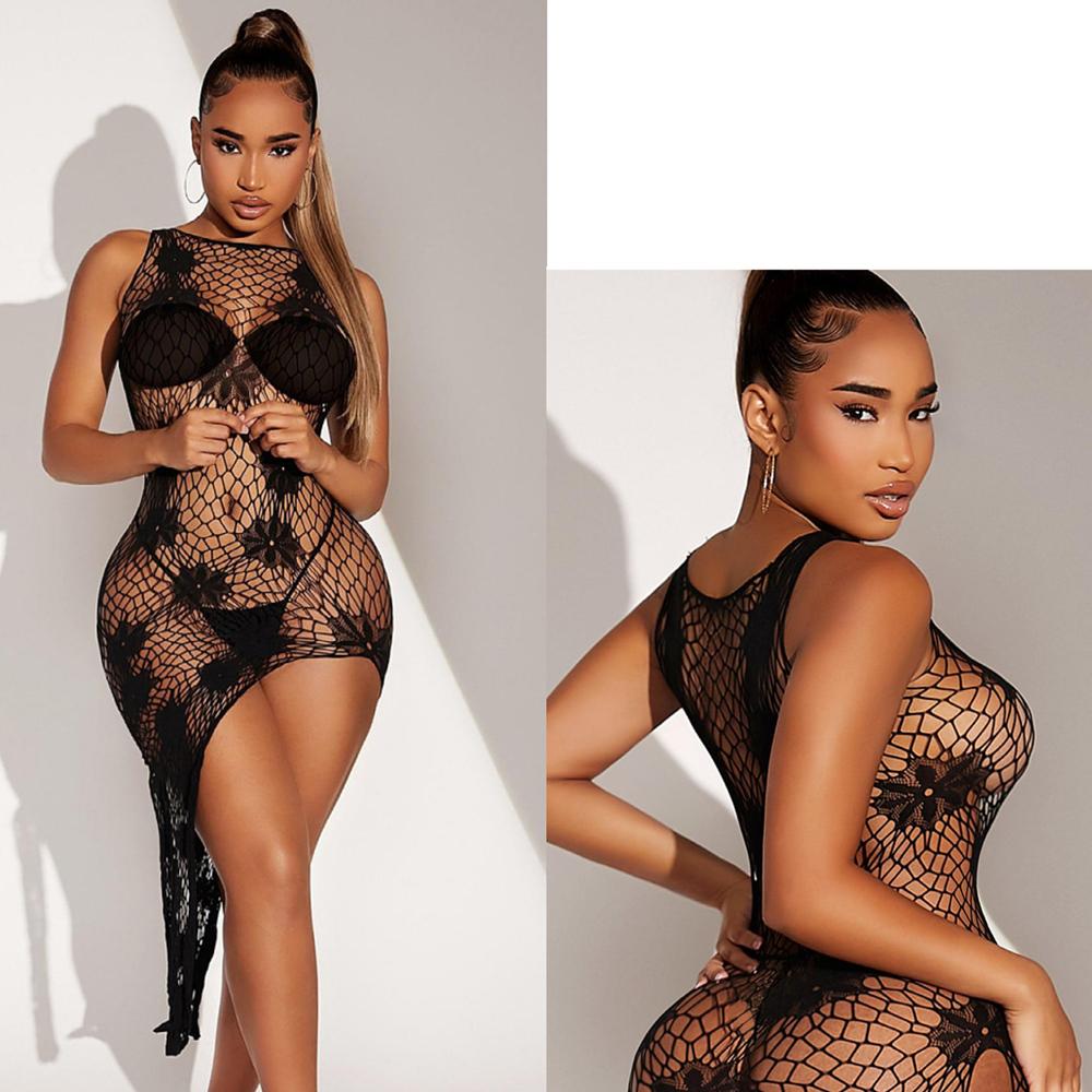 Sexy White Black Lingerie Body Stocking Open Crotch Fishnet Jumpsuit Women Crotchless Lenceria Femenina
