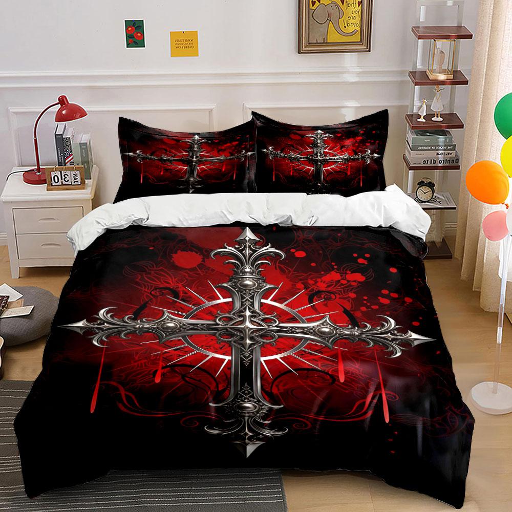 

Silver ornamental cross design Bedding sets Duvet cover sets Duvet covers Pillowcases(1 * Duvet Cover 2 * Pillowcases, without duvet insert) 135x200cm