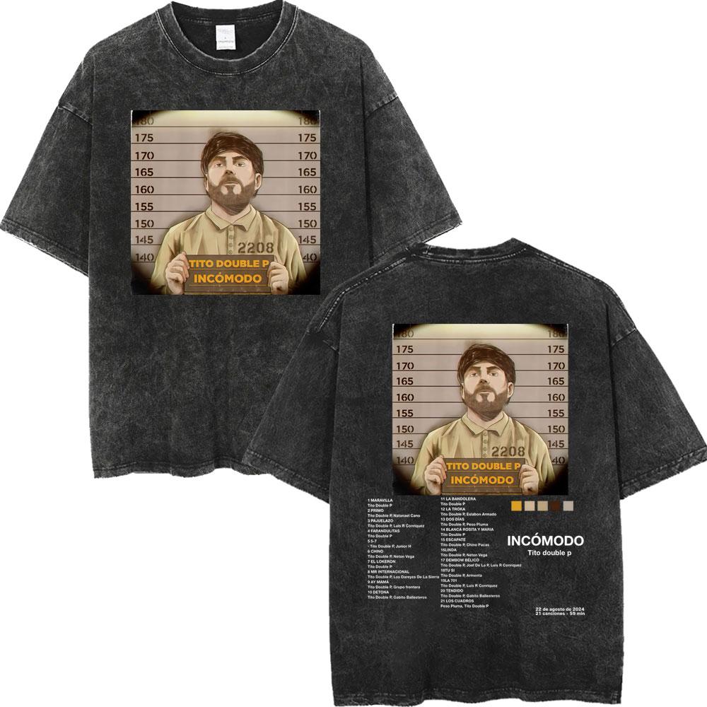 Vintage Washed Tito Double P Merch Tshirts Men Women Fashion Casual Oversized Tshirt High Quality Cotton Short Sleeve T Shirt