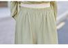 Chic Chiffon Suit: Round Neck Top & Wide-Leg Pants for Women 2026