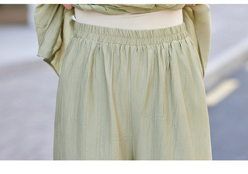 Chic Chiffon Suit: Round Neck Top & Wide-Leg Pants for Women 2026