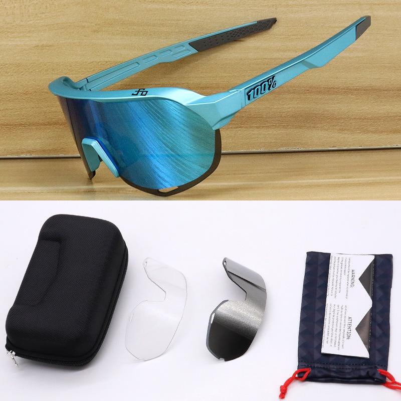 100 Radsportbrillen S3% Winddichte Sport-Sonnenbrillen für draußen Wandern Herren und Damen UV400 Schutzbrillen