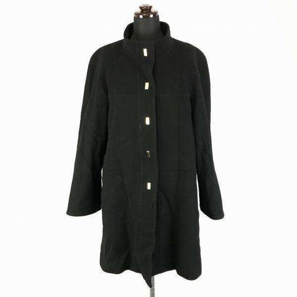 

Б/У/90-е Япония BON PLAN 50% Кашемир Пальто с высоким воротником Женское M Черное Дизайнерские пуговицы