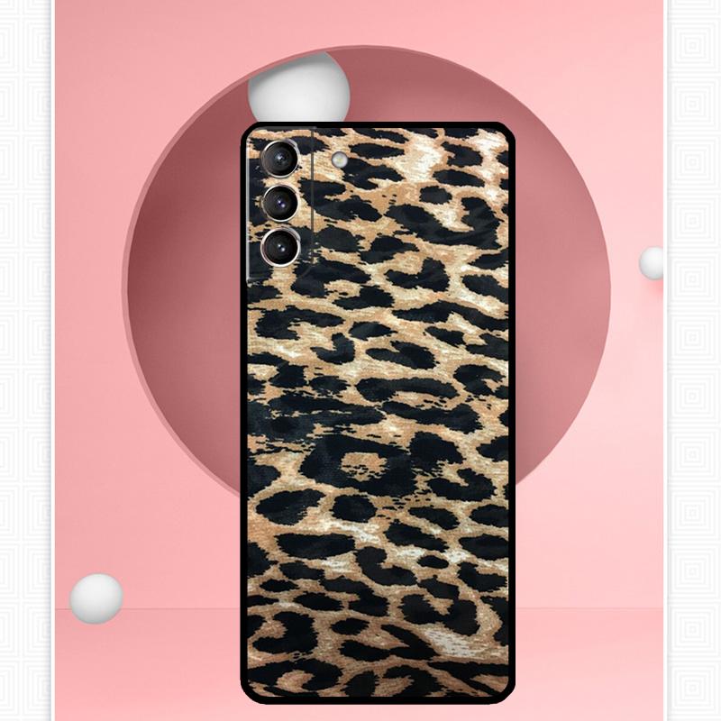 African Leopard Print Case For Samsung Galaxy S24 Ultra S20 S21 S22 S23 S25 Ultra S9 S10 Plus S25 FE Cover Funda