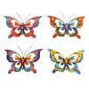 Decorative Metal Butterfly Wall Hangings Colorful Butterflies Iron Sculpture Garden Ornament for Fence and Patio Decors