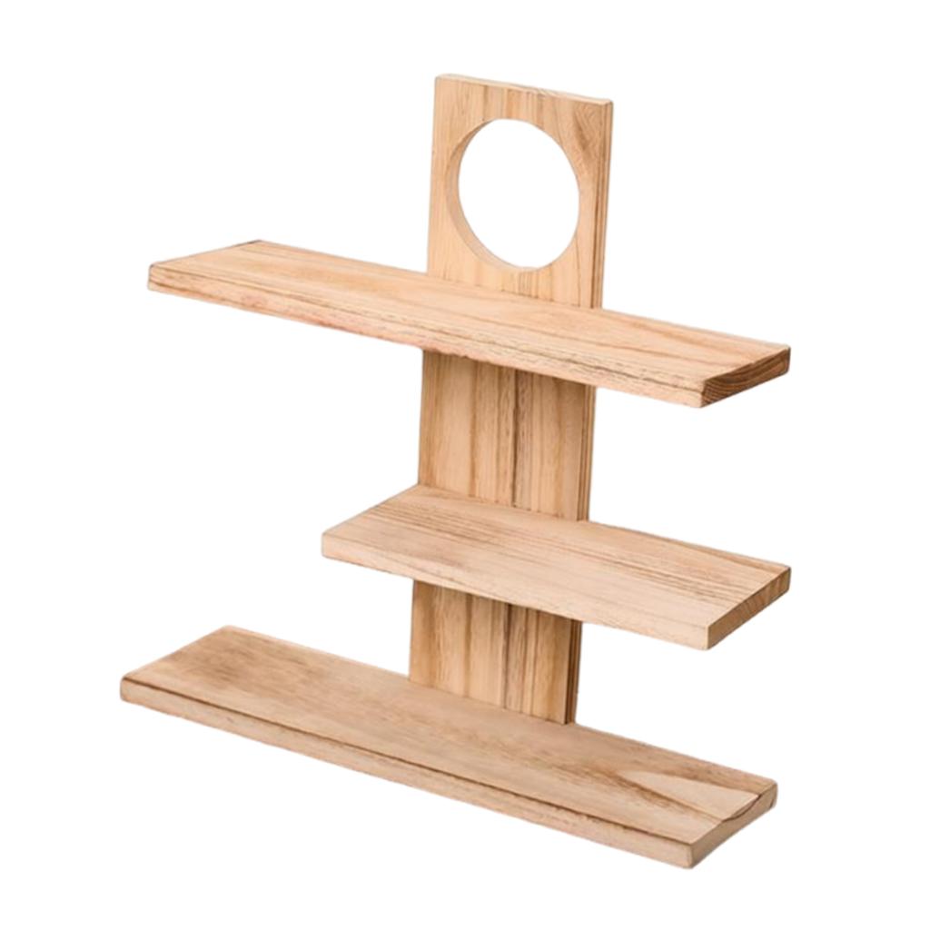 Desktop Display Shelf Space Saving Rustic Elegant Shelves Delicate Wood Floating Shelves for Small Plants Coffee Mug Rack Holder