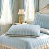 Stable Pillow Cover with Elastic Bands Travel Pillow Cover Anti-slip Quilted Waffle Pillowcase Protect from Dust Sweat And Stain
