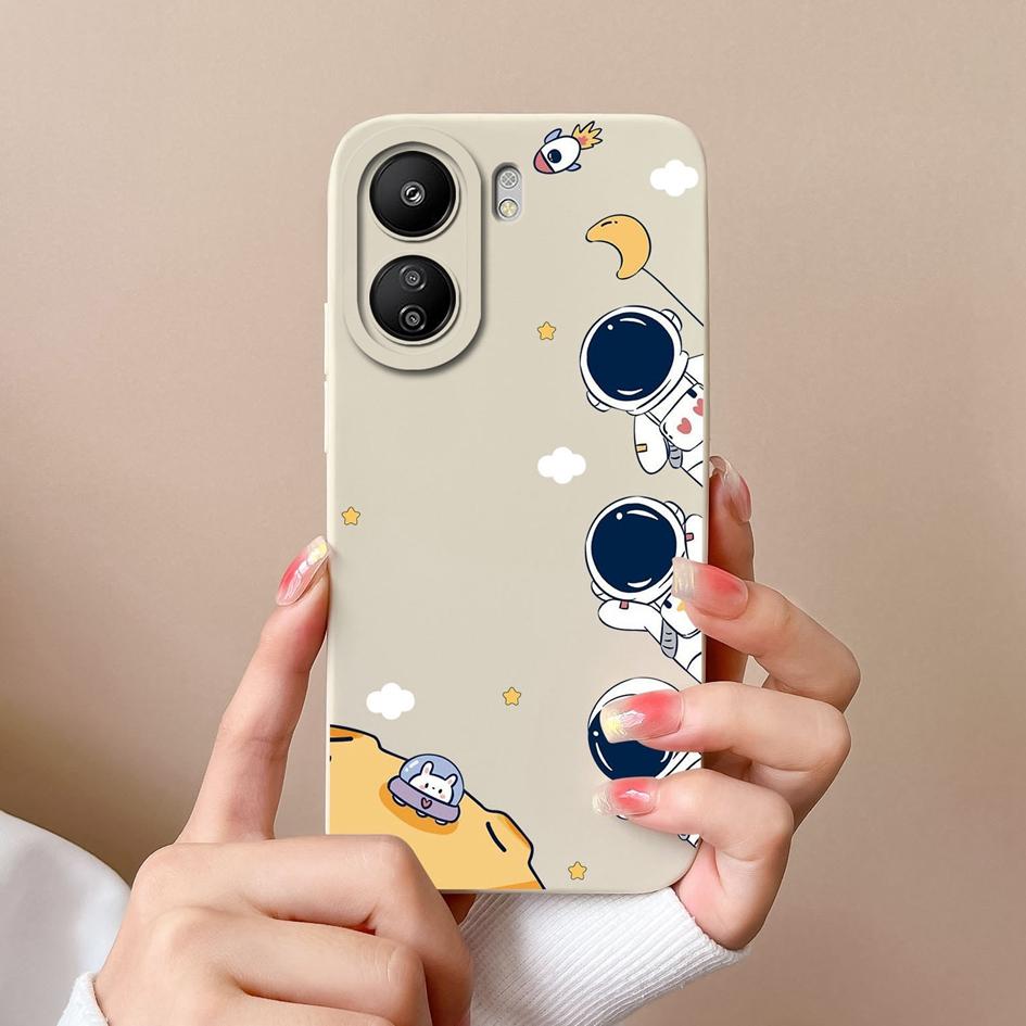 

Для Xiaomi Redmi K70 Pro K70E 13C Note 13 Pro + K60 Ultra 13R задняя крышка Роскошный матовый жидкий силикон противоударный защитный бампер для астронавта Xiaomi Redmi K70E