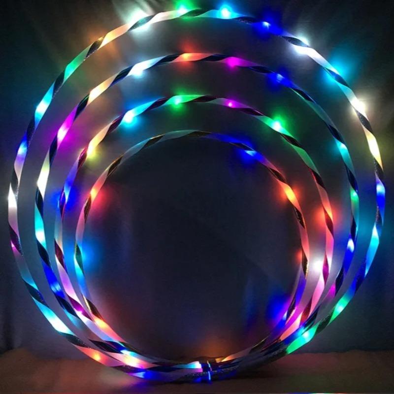 LED Colorful Fitness Circle Sport Hoop Loose Weight Home Indoor Removable Multi-Color Sports Hoop Gym Fitness Equipments