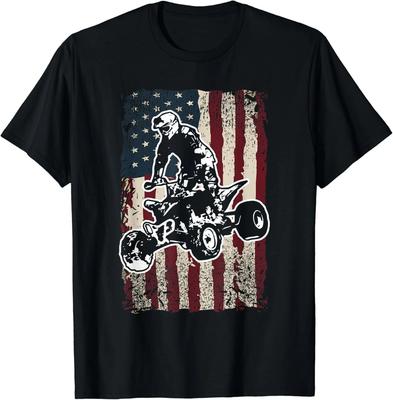 Quad Bike Patriotische Amerikanische Flagge ATV Biker Geschenk Unisex T-Shirt