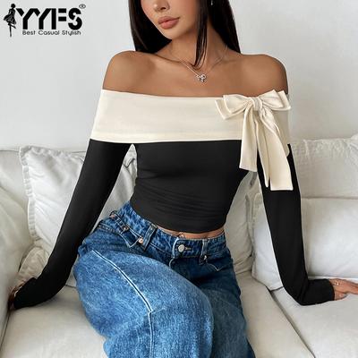 Damenmode Casual Frühling Herbst Einfarbig Druck Langarm One-Shoulder Blusen & Hemden