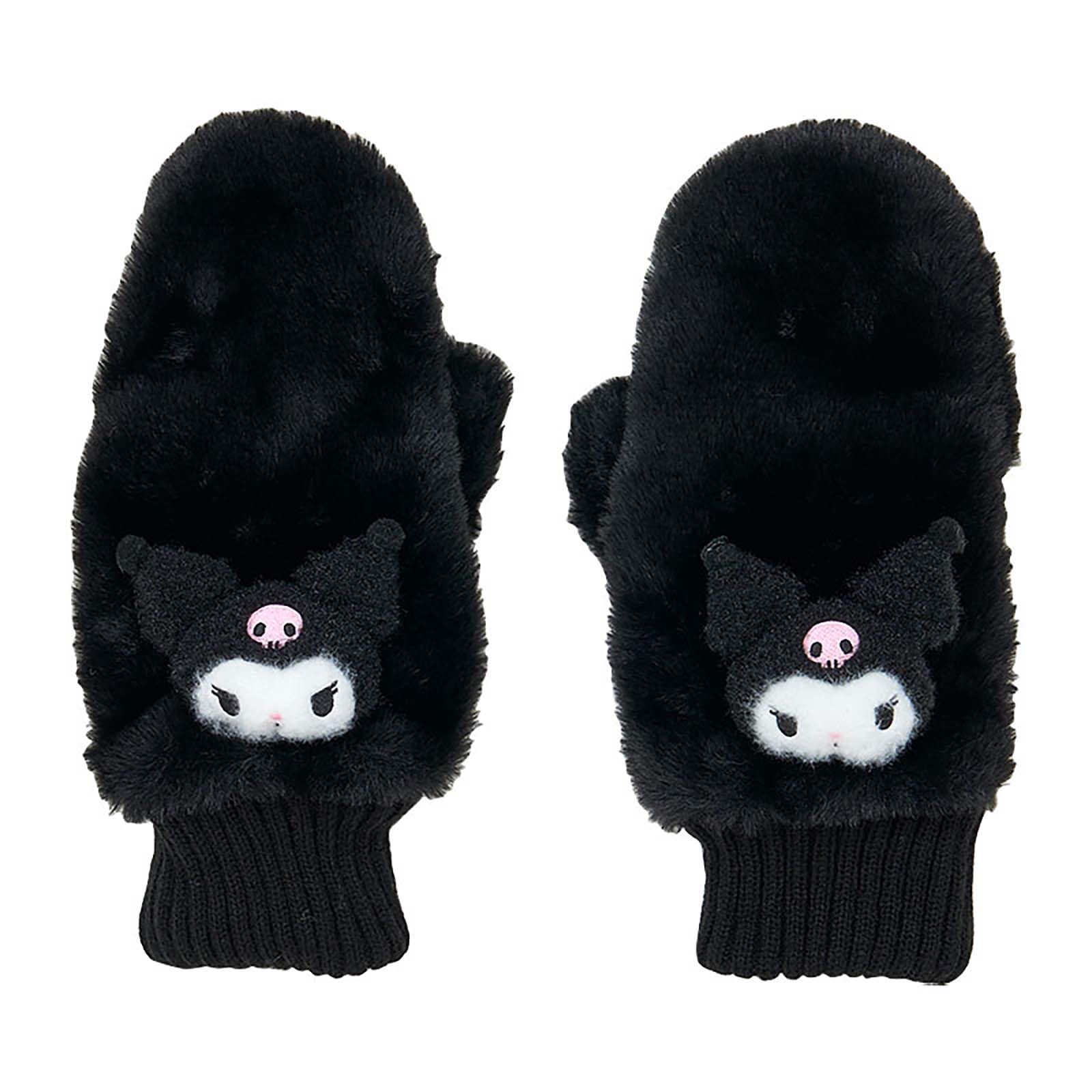 

Sanrio Kuromi Faux Fur Mittens with Mascot 363421
